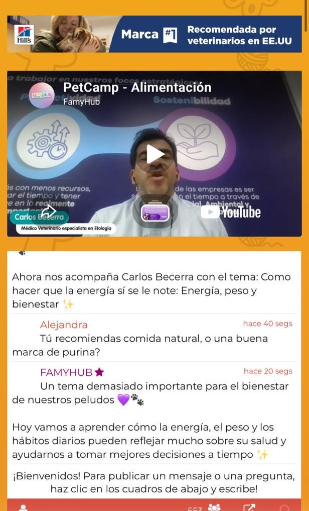 Plataforma PetCamp Alimentación